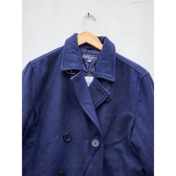 Bleeker & Broad Men's Navy Wool Blend Coat Jacket Sz S - Picture 3 of 9